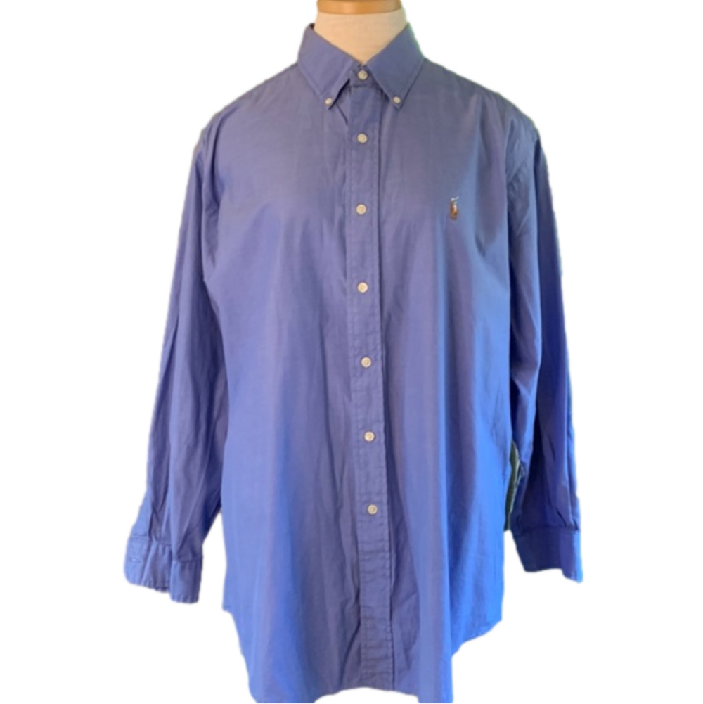 RALPH Lauren 16.6-33 chambray blue long sleeve button down shirt.